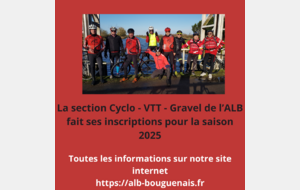 Inscriptions Cyclo / VTT