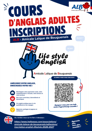 Inscription Cours d'anglais Adultes