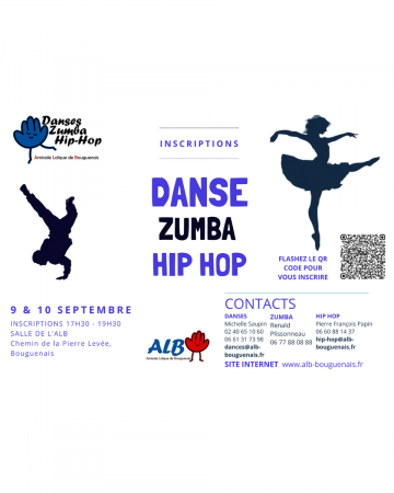 Inscription Danses - Zumba - HIP HOP 2026-2027