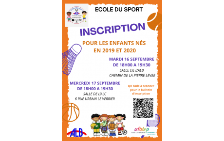 Inscriptions à l'ALB - Ecole du sport